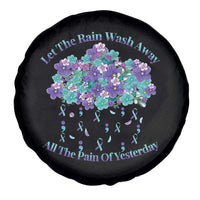 Suicide Prevention Awareness Spare Tire Cover Let The Rain Wash Away All The Pain Of Yesterday Flower Cloud Semicolon