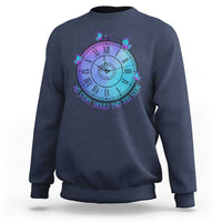 Suicide Prevention Awareness Sweatshirt No Story Should End Too Soon Butterfly Clock - Wonder Print Shop