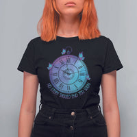 Suicide Prevention Awareness T Shirt For Women No Story Should End Too Soon Butterfly Clock - Wonder Print Shop