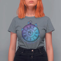 Suicide Prevention Awareness T Shirt For Women No Story Should End Too Soon Butterfly Clock - Wonder Print Shop