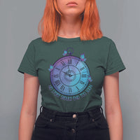 Suicide Prevention Awareness T Shirt For Women No Story Should End Too Soon Butterfly Clock - Wonder Print Shop