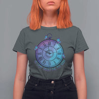 Suicide Prevention Awareness T Shirt For Women No Story Should End Too Soon Butterfly Clock - Wonder Print Shop