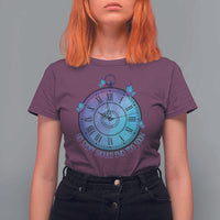 Suicide Prevention Awareness T Shirt For Women No Story Should End Too Soon Butterfly Clock - Wonder Print Shop