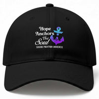 Suicide Prevention Awareness Baseball Cap Hope Anchors The Soul Teal And Purple Semicolon