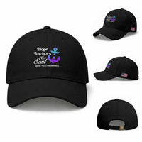 Suicide Prevention Awareness Baseball Cap Hope Anchors The Soul Teal And Purple Semicolon