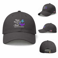 Suicide Prevention Awareness Baseball Cap Hope Anchors The Soul Teal And Purple Semicolon