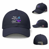 Suicide Prevention Awareness Baseball Cap Hope Anchors The Soul Teal And Purple Semicolon