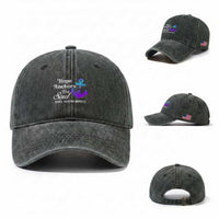 Suicide Prevention Awareness Washed Cotton Baseball Cap Hope Anchors The Soul Teal And Purple Semicolon