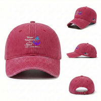 Suicide Prevention Awareness Washed Cotton Baseball Cap Hope Anchors The Soul Teal And Purple Semicolon