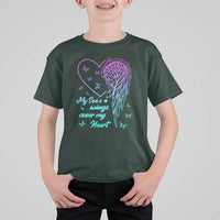 Suicide Prevention Awareness T Shirt For Kid My Son's Wings Cover My Heart Butterfly - Wonder Print Shop