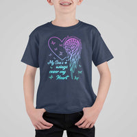 Suicide Prevention Awareness T Shirt For Kid My Son's Wings Cover My Heart Butterfly - Wonder Print Shop