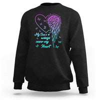 Suicide Prevention Awareness Sweatshirt My Son's Wings Cover My Heart Butterfly - Wonder Print Shop