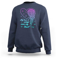 Suicide Prevention Awareness Sweatshirt My Son's Wings Cover My Heart Butterfly - Wonder Print Shop