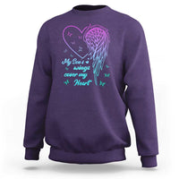 Suicide Prevention Awareness Sweatshirt My Son's Wings Cover My Heart Butterfly - Wonder Print Shop