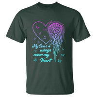 Suicide Prevention Awareness T Shirt My Son's Wings Cover My Heart Butterfly - Wonder Print Shop