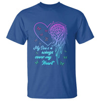 Suicide Prevention Awareness T Shirt My Son's Wings Cover My Heart Butterfly - Wonder Print Shop