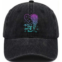 Suicide Prevention Awareness Washed Cotton Baseball Cap My Son's Wings Cover My Heart Butterfly