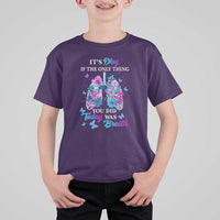 Suicide Prevention Awareness T Shirt For Kid It's Okay If The Only Thing You Did Today Was Breath Lung Flower Butterfly - Wonder Print Shop