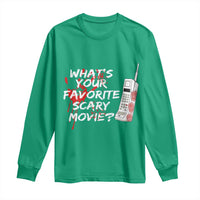 Funny Whats Your Favorite Scary Movie Long Sleeve Shirt Halloween Horror Film Lover - Wonder Print Shop