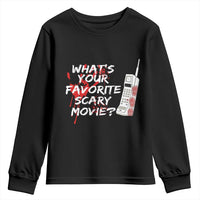 Funny Whats Your Favorite Scary Movie Youth Sweatshirt Halloween Horror Film Lover - Wonder Print Shop