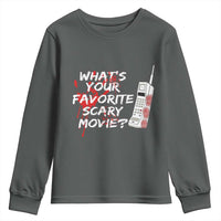 Funny Whats Your Favorite Scary Movie Youth Sweatshirt Halloween Horror Film Lover - Wonder Print Shop