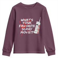 Funny Whats Your Favorite Scary Movie Youth Sweatshirt Halloween Horror Film Lover - Wonder Print Shop