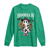 Funny Boohaw Halloween Western Cowboy Ghost Long Sleeve Shirt - Wonder Print Shop