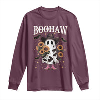 Funny Boohaw Halloween Western Cowboy Ghost Long Sleeve Shirt - Wonder Print Shop