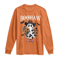 Funny Boohaw Halloween Western Cowboy Ghost Long Sleeve Shirt - Wonder Print Shop