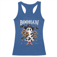 Funny Boohaw Halloween Western Cowboy Ghost Racerback Tank Top - Wonder Print Shop
