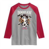 Funny Boohaw Halloween Western Cowboy Ghost Raglan Shirt - Wonder Print Shop