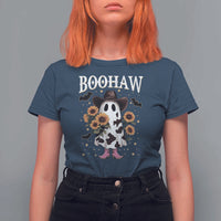 Funny Boohaw Halloween Western Cowboy Ghost T Shirt For Women - Wonder Print Shop