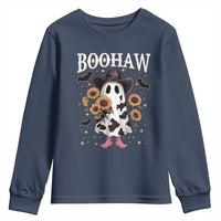 Funny Boohaw Halloween Western Cowboy Ghost Youth Sweatshirt - Wonder Print Shop