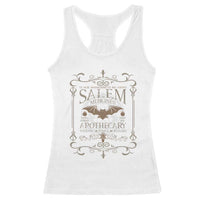 Halloween Salem Witch Racerback Tank Top Salem Medicines Apothecary Potions Tonics Elixirs - Wonder Print Shop
