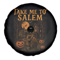 Take Me To Salem Spare Tire Cover Halloween Witch Salem Trip Black Cat Spooky Season - Wonder Print Shop
