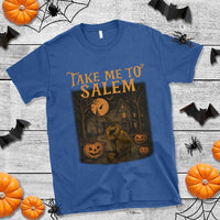 Take Me To Salem T Shirt Halloween Witch Salem Trip Black Cat Spooky Season - Wonder Print Shop
