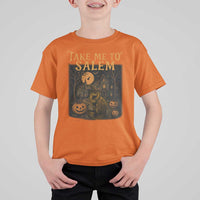 Take Me To Salem T Shirt For Kid Halloween Witch Salem Trip Black Cat Spooky Season - Wonder Print Shop