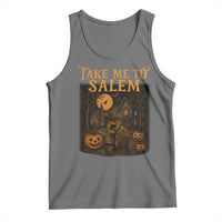 Take Me To Salem Tank Top Halloween Witch Salem Trip Black Cat Spooky Season - Wonder Print Shop