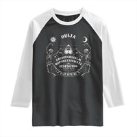 Ouija Board Spirit Board Occult Gothic Skeleton Halloween Pagan Raglan Shirt - Wonder Print Shop