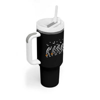 Funny Halloween Bigfoot Tumbler With Handle Skeleton Sasquatch Jack O Lantern - Wonder Print Shop