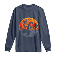 Funny Halloween Cryptid Folklore Bigfoot Alien Mothman Long Sleeve Shirt - Wonder Print Shop