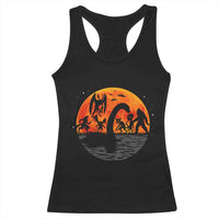 Funny Halloween Cryptid Folklore Bigfoot Alien Mothman Racerback Tank Top - Wonder Print Shop