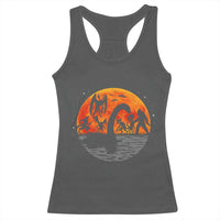 Funny Halloween Cryptid Folklore Bigfoot Alien Mothman Racerback Tank Top - Wonder Print Shop