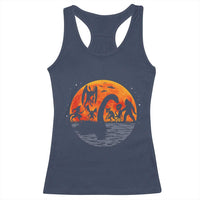 Funny Halloween Cryptid Folklore Bigfoot Alien Mothman Racerback Tank Top - Wonder Print Shop