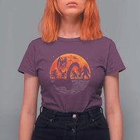 Funny Halloween Cryptid Folklore Bigfoot Alien Mothman T Shirt For Women - Wonder Print Shop