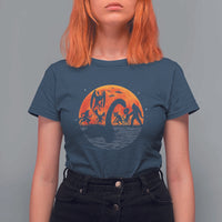 Funny Halloween Cryptid Folklore Bigfoot Alien Mothman T Shirt For Women - Wonder Print Shop