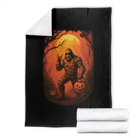 Funny Halloween Bigfoot Scary Spooky Cryptid Sasquatch Throw Blanket - Wonder Print Shop