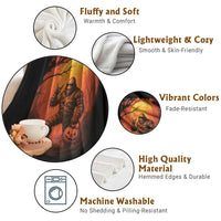 Funny Halloween Bigfoot Scary Spooky Cryptid Sasquatch Throw Blanket - Wonder Print Shop