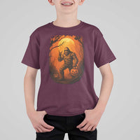 Funny Halloween Bigfoot Scary Spooky Cryptid Sasquatch T Shirt For Kid - Wonder Print Shop
