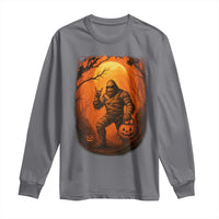 Funny Halloween Bigfoot Scary Spooky Cryptid Sasquatch Long Sleeve Shirt - Wonder Print Shop